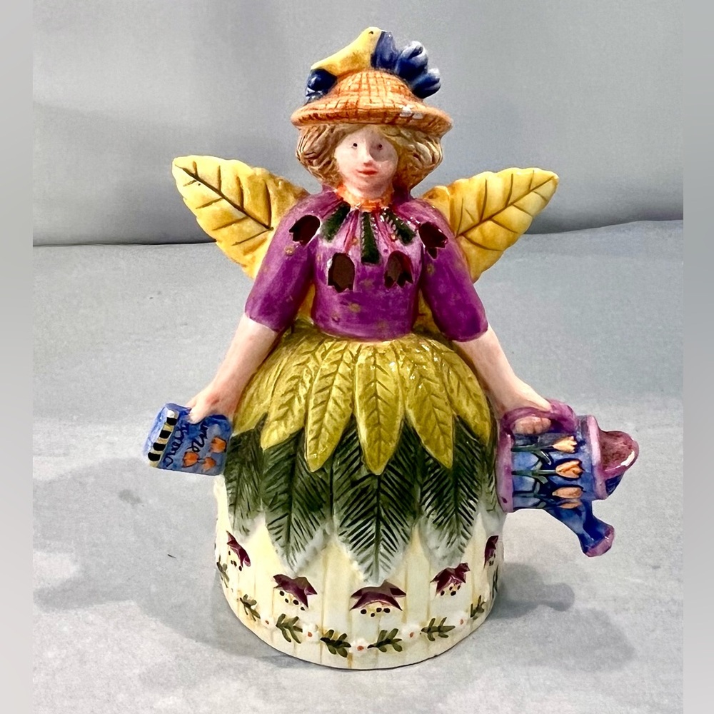 Debbie Mumm Botanical Garden Angel Votive Lantern Luminary Candle Holder